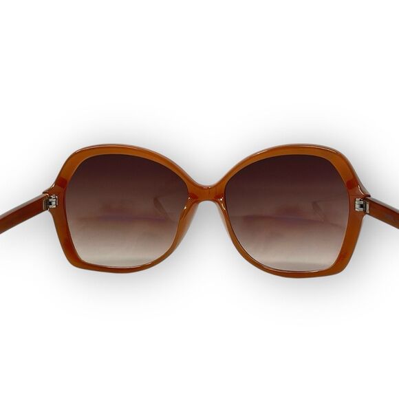 Fossil Butterfly Oversized Sunglasses Tortoise Shell Classic Brown Gradient Lens - Picture 7 of 10